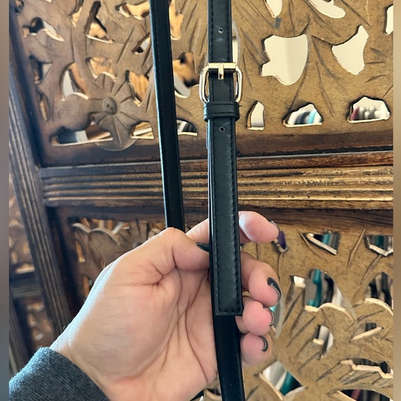 ALDO Aceille Straw Black Vegan Leather Honeybee Bucket Bag Purse. - Picture 5 of 15